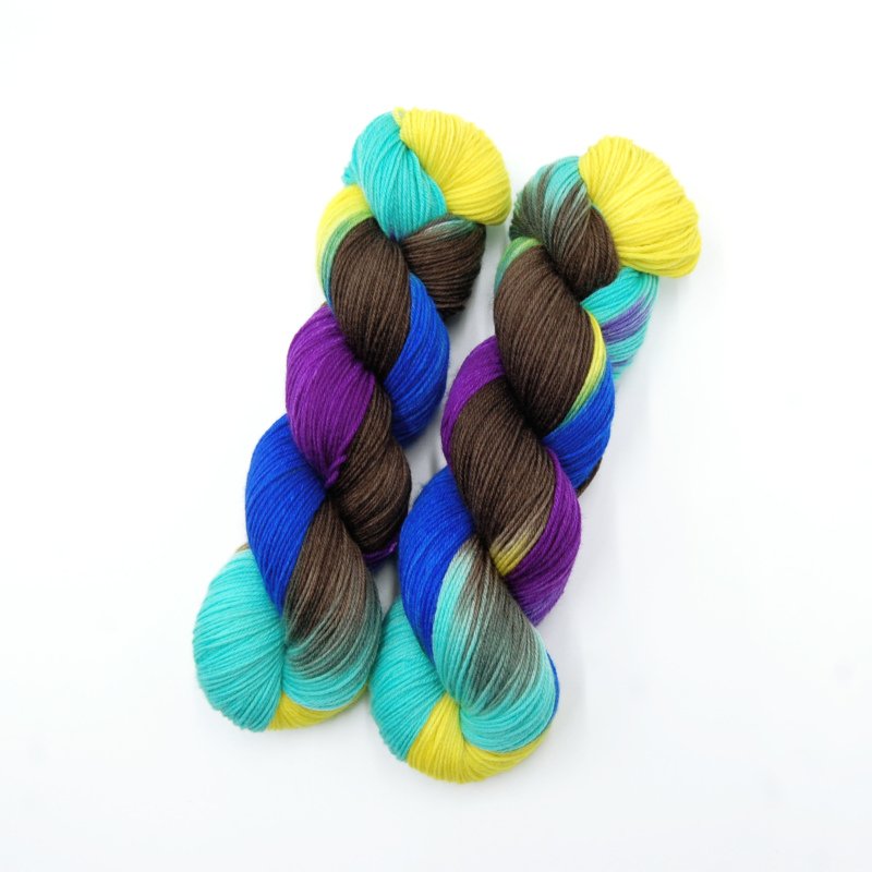 Bunte High Twist - Handgefärbte Wolle - Farbularasa