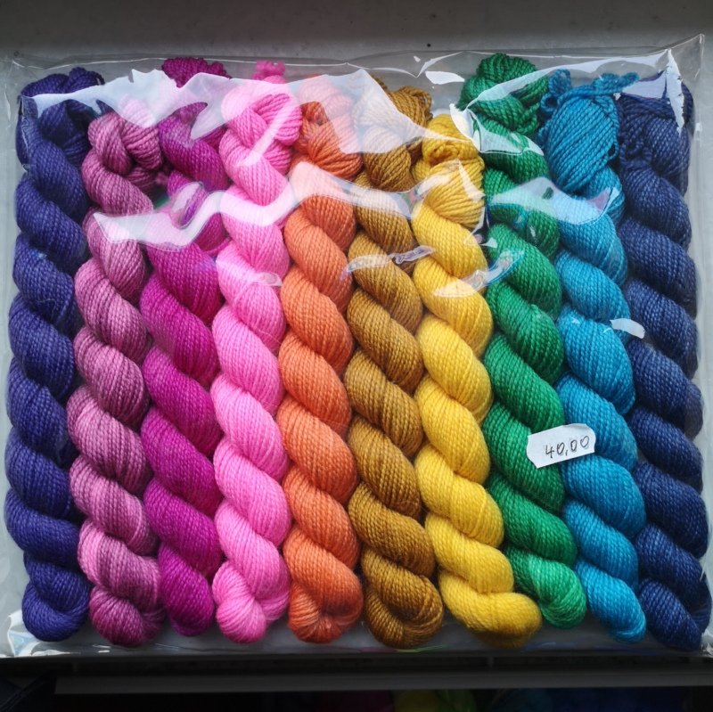 Regenbogen Set Merino-Sockenwolle 6