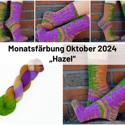 Haselnuss Hazel - Handgefärbte Wolle - Farbularasa - Monatsfärbung