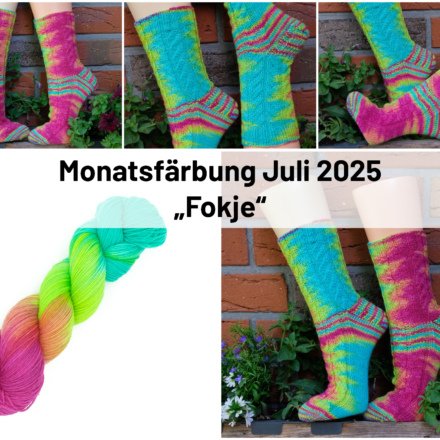 Bunte Socken - Handgefärbte Wolle - Farbularasa - Monatsfärbung