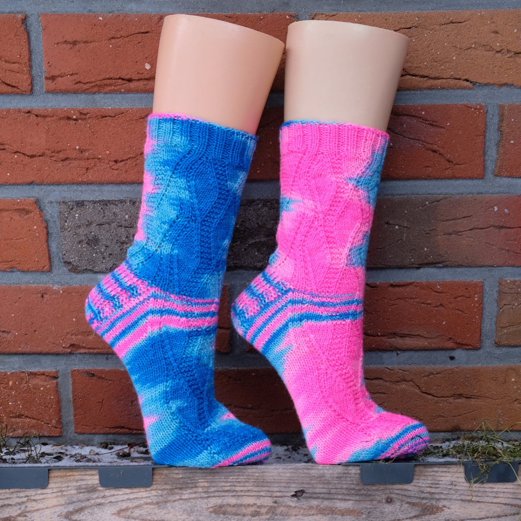 Pink blaue Socken