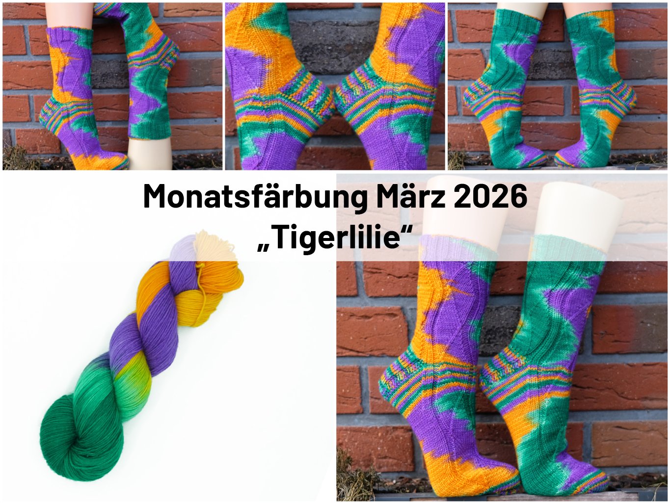 Socken Monatsfärbung März